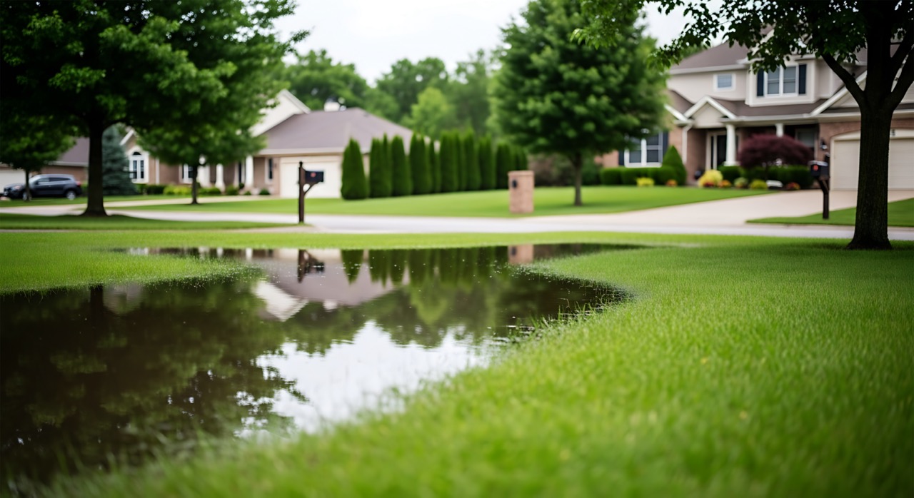 Yard with Drainage Problems